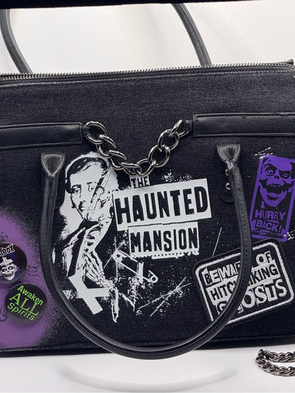Loungefly Disney Parks The Haunted Mansion Ghoulish Crossbody Bag,